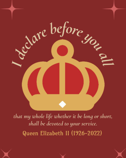 Instagram Post Design Maker Featuring a Crown Graphic and a Queen Elizabeth’s Quote 4882g-5002
