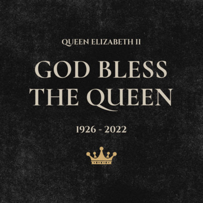 Facebook Post Maker with a Crown Icon and a Quote Referencing Queen Elizabeth II 2486l-5002