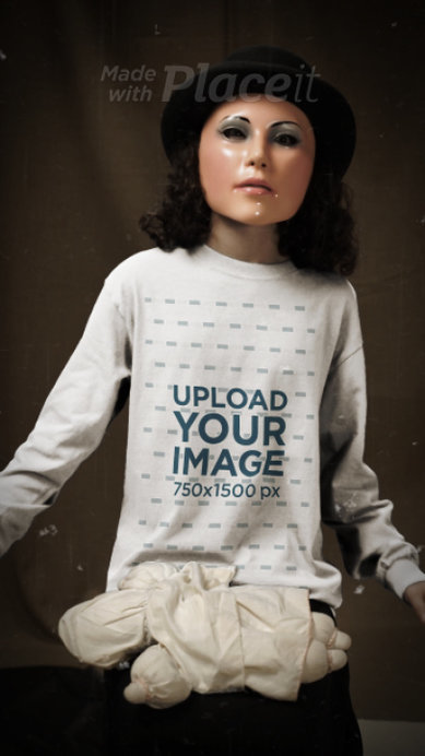 Sweatshirt Video Featuring a Girl With a Creepy Doll Mask