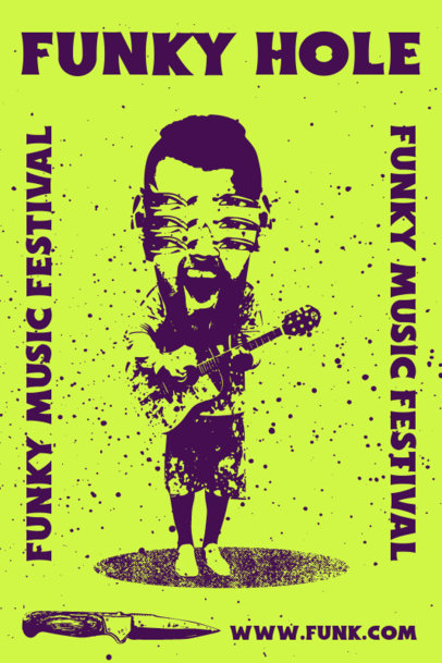 Urban-Style Art Print Generator with an Illustrated Punk Musician 5398B