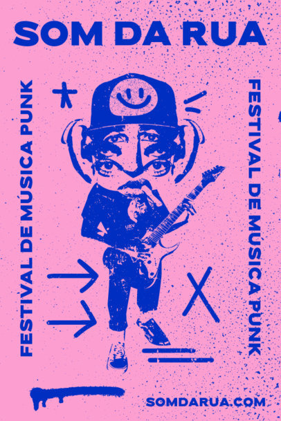 Art Print Design Generator for a Punk Music Festival 5398F