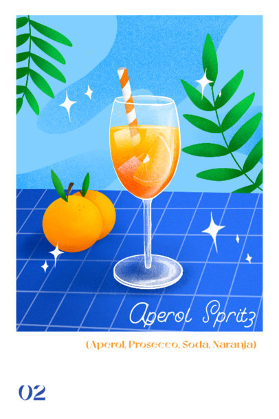 Contemporary Art Print Generator Featuring an Aperol Spritz Cocktail 5399a