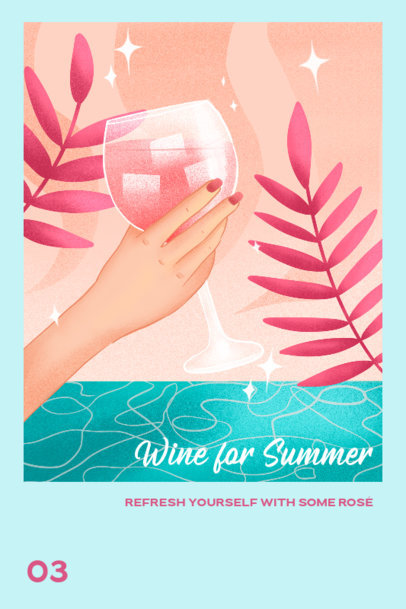 Cocktail-Themed Art Print Creator Featuring an Illustrated Rosé 5399b