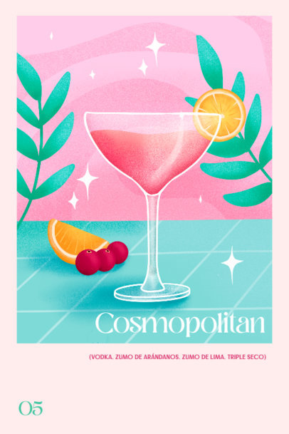 Art Print Maker Featuring a Cosmopolitan Cocktail 5399d