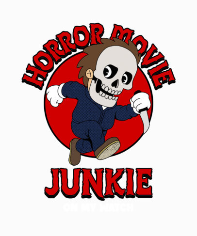 T-Shirt Design Generator Featuring a Cartoonish Horror Movie Character 