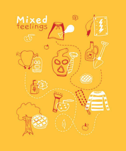 T-Shirt Design Maker Featuring Colorful Doodles 5628a