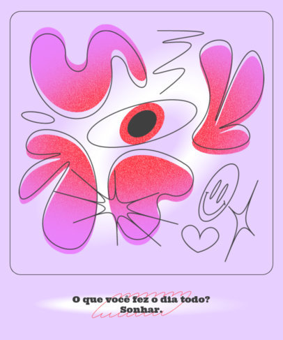 T-Shirt Design Creator Featuring Abstract Shapes and a Quote