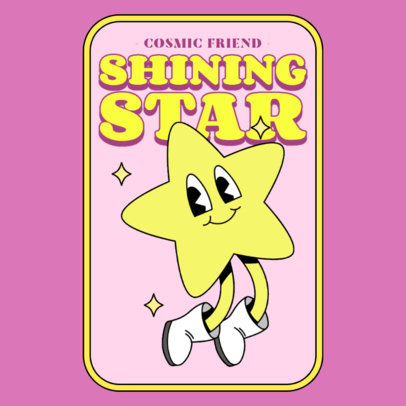 Sticker Design Maker Featuring a Cartoonish-Themed Star Graphic