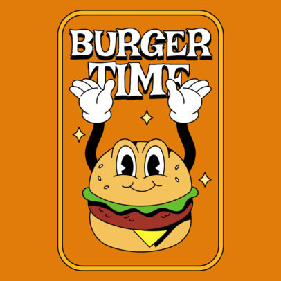 Sticker Design Creator Featuring a Retro Theme and a Cartoonish Burger