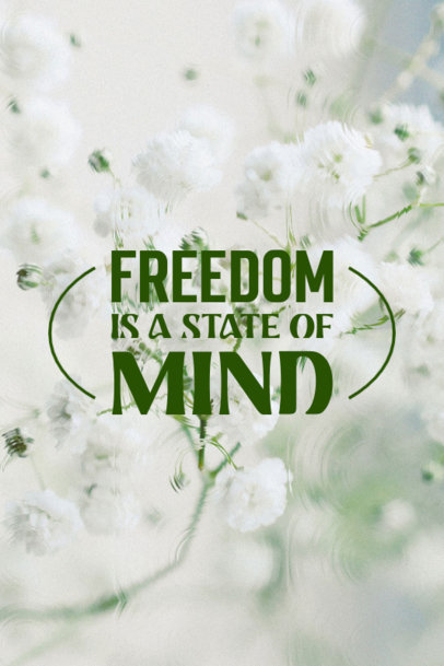 Poster Design Template Featuring a Freedom-Themed Quote and a Nature Photo