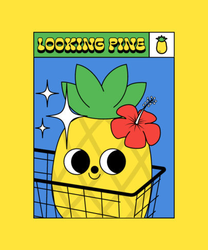 Tote Bag Design Template With a Cute Pineapple Graphic