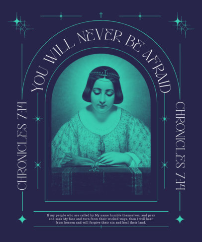 Classic Painting T-Shirt Design Template Featuring a Christian Quote