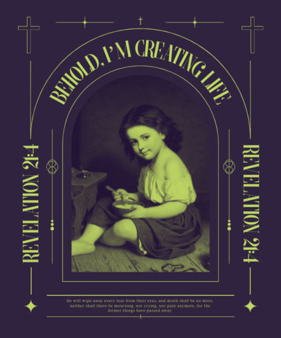 T-Shirt Design Generator With a Christian Quote and a Painting