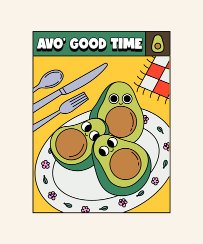 Fun-Themed Tote Bag Design Maker Featuring Avocado Graphics