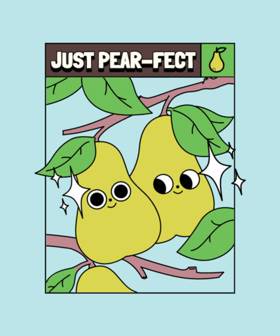 Cute Tote Bag Design TemplateFeaturing Two Pears and a Quote 5630g