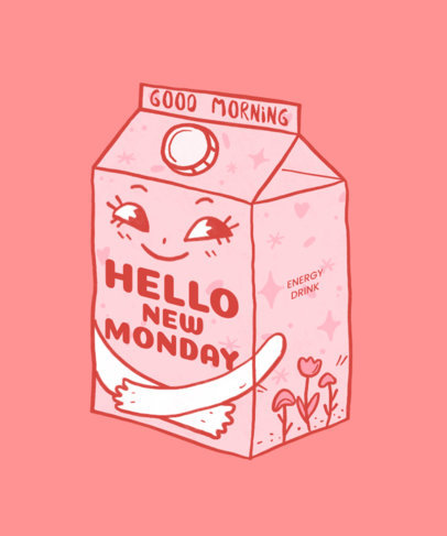T-Shirt Design Generator Featuring a Smiling Milk Box