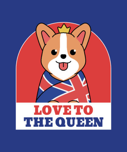 Monarchy-Themed T-Shirt Design Generator Featuring an Illustrated Corgi With a Queen of England Theme 4889j-5005