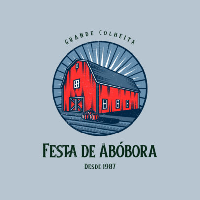 Logo Maker for a Pumpkin Patch Featuring an Illustrated Farm