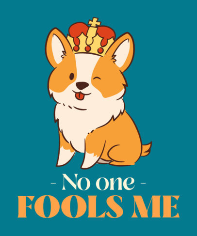 Monarchy-Themed T-Shirt Design Generator Featuring an Illustrated Corgi With a Crown