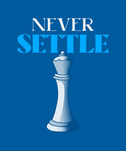 T-Shirt Design Template With a Queen Chess Piece Clipart