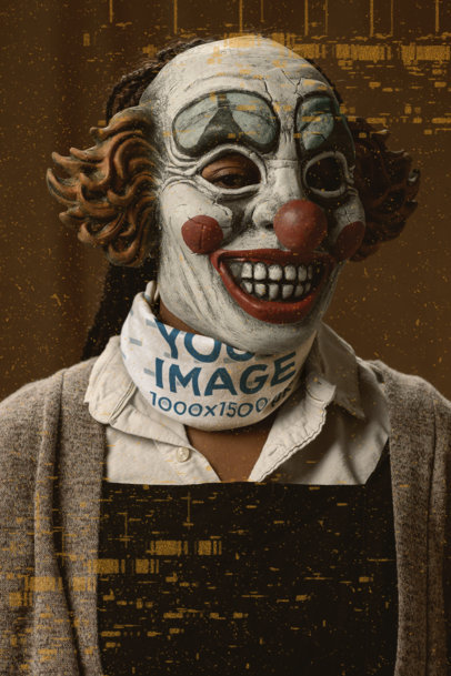 Neck Gaiter Mockup of a Woman with a Horror Clown Mask m29595
