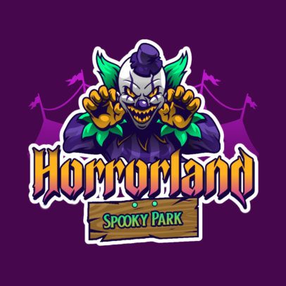Online Logo Template for Horror Theme Parks Featuring Illustrated Characters