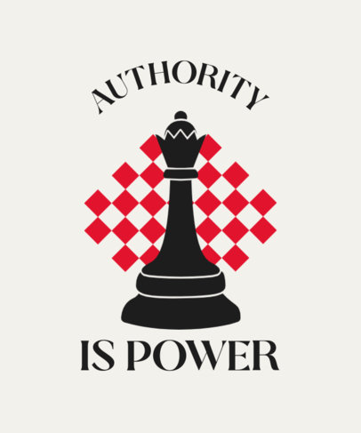 T-Shirt Design Maker Featuring a Chess Piece Icon with a Power Quote