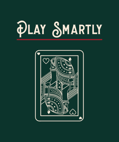 Monarchy-Themed T-Shirt Design Maker Featuring an Illustrated Queen Poker Card 4949j-5009