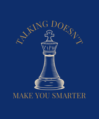 T-Shirt Design Template Featuring an Illustrated King Chess Piece
