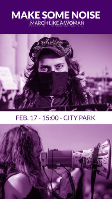 Feminist Instagram Story Video Generator for a Women's March Protest Event