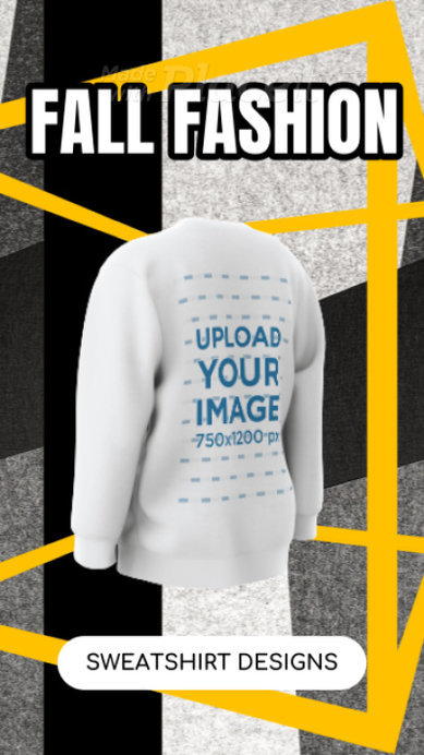 Video of a Spinning 3D Sweatshirt Featuring a Fall Fashion Sale
