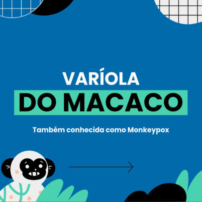 Instagram Post Generator with Illustrated Graphics for a Monkeypox Infographic 4821h 4981