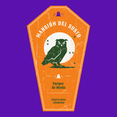 Logo Maker with a Coffin-Shaped Emblem for a Horror Amusement Park