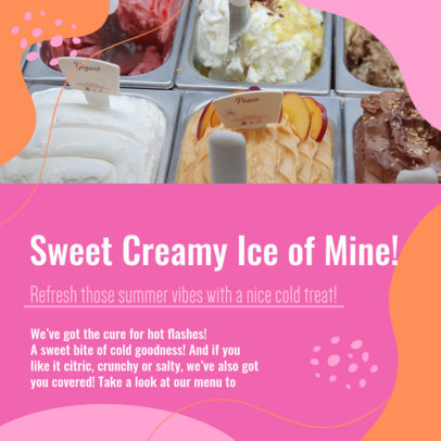 Ice Cream Instagram Post Maker Featuring an Ad for Cold Treats