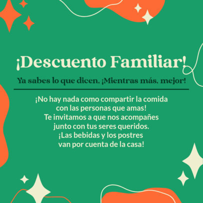 Restaurant-Themed Instagram Post Maker to Promote a Special Discount