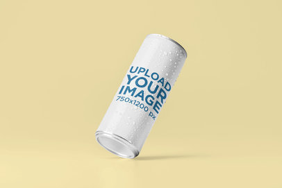 Mockup of a Wet Can on an Angle Position