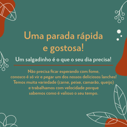 Instagram Post Creator Featuring Info About a Small Restaurant