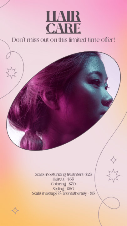 Instagram Story Generator for a Hair Salon Featuring Special Treatments