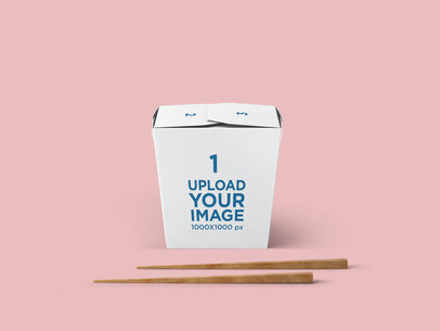 Food Box Mockup Featuring Two Chopsticks 5480 el1
