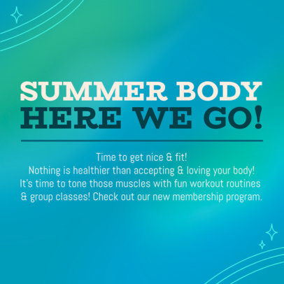 Instagram Post Template to Promote a Fitness Center