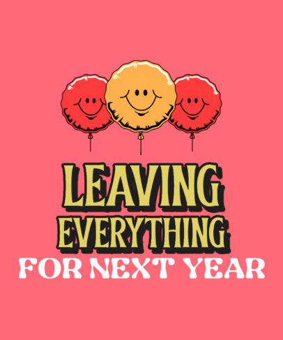 T-Shirt Design Generator for a New Year's Celebration Featuring Smiling Balloons