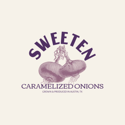 Handmade Food Logo Generator Featuring Onion Graphics