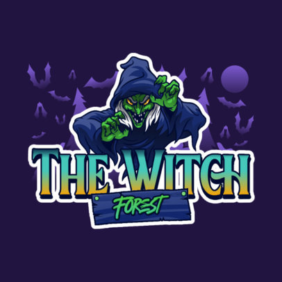 Logo Creator for a Halloween Amusement Park with a Witch Illustration