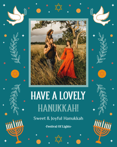 Hanukkah-Themed Instagram Post Maker Featuring a Sweet Message 5022