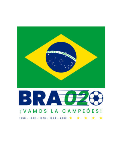 World Cup Inspired-Themed T-Shirt Design Maker Featuring the Brazilian Flag
