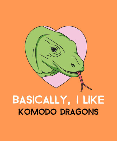 Trendy T-Shirt Design Generator Featuring a Komodo Dragon Video Reference 4807n-5033