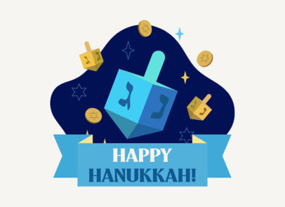 Illustrated Greeting Card Template to Celebrate a Happy Hanukkah