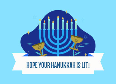 Holiday Greeting Card Creator Featuring a Hanukkah-Themed Graphic 