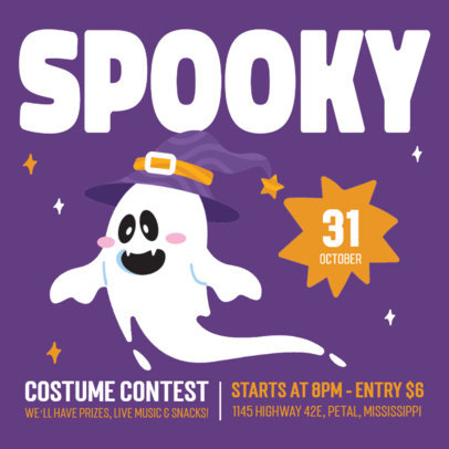 Instagram Post Template Featuring Illustrated Graphics for Halloween Events