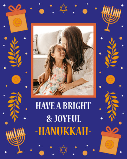 Holiday Instagram Post Template to Celebrate a Joyful Hanukkah 5022c